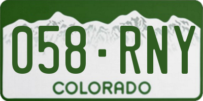 CO license plate 058RNY