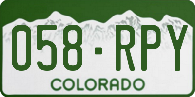 CO license plate 058RPY