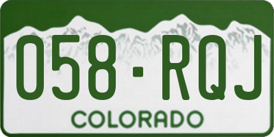 CO license plate 058RQJ