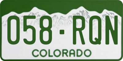 CO license plate 058RQN