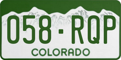 CO license plate 058RQP