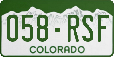 CO license plate 058RSF