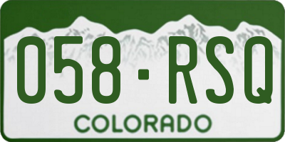 CO license plate 058RSQ