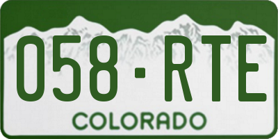 CO license plate 058RTE