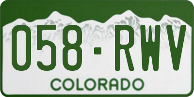 CO license plate 058RWV