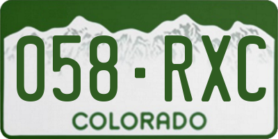 CO license plate 058RXC