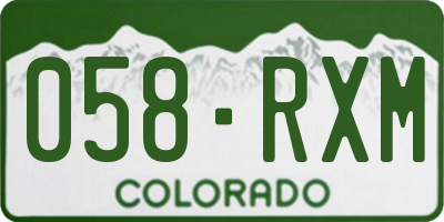 CO license plate 058RXM