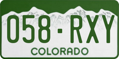 CO license plate 058RXY