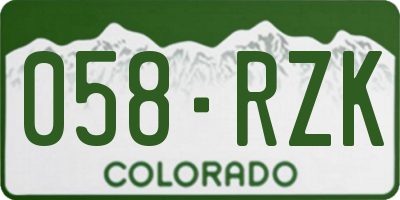 CO license plate 058RZK
