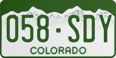 CO license plate 058SDY