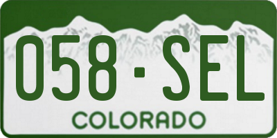 CO license plate 058SEL