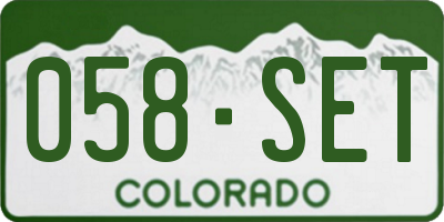 CO license plate 058SET