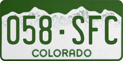 CO license plate 058SFC