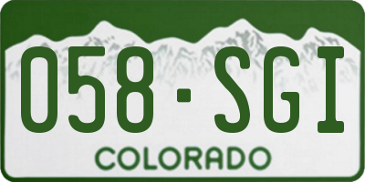 CO license plate 058SGI