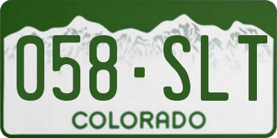 CO license plate 058SLT