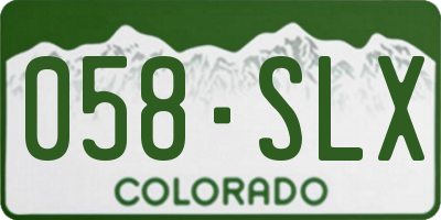 CO license plate 058SLX
