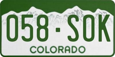 CO license plate 058SOK
