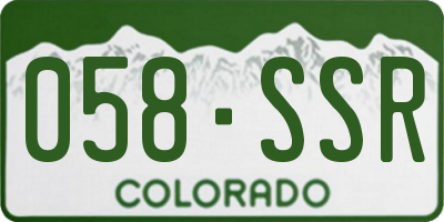 CO license plate 058SSR