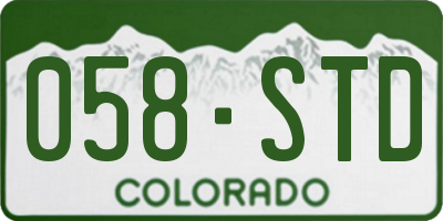 CO license plate 058STD