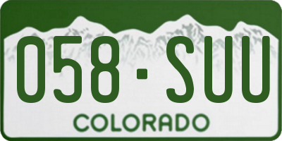 CO license plate 058SUU