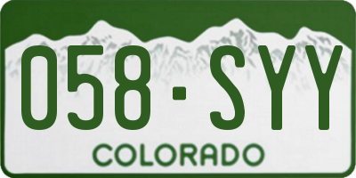 CO license plate 058SYY