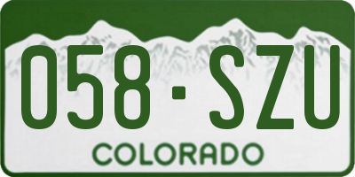 CO license plate 058SZU