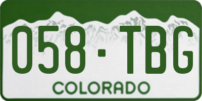 CO license plate 058TBG