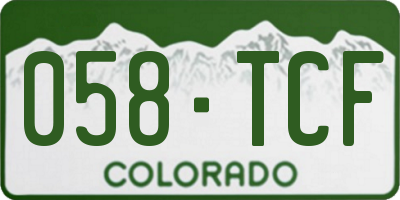 CO license plate 058TCF
