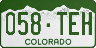 CO license plate 058TEH