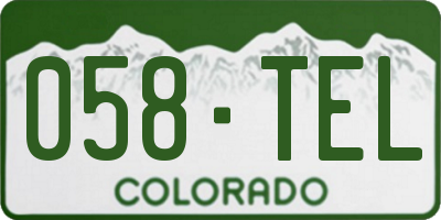 CO license plate 058TEL