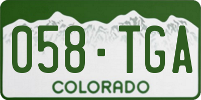 CO license plate 058TGA