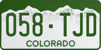 CO license plate 058TJD