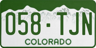 CO license plate 058TJN