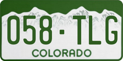 CO license plate 058TLG