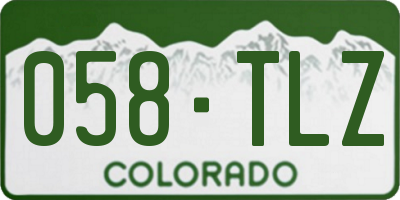 CO license plate 058TLZ