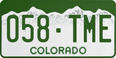 CO license plate 058TME
