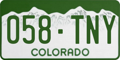 CO license plate 058TNY