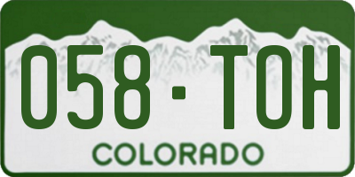 CO license plate 058TOH