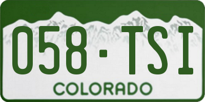 CO license plate 058TSI