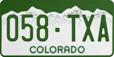 CO license plate 058TXA