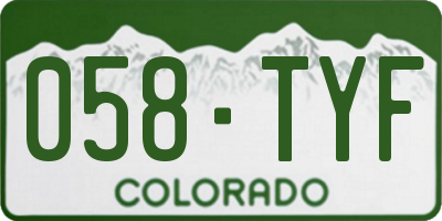 CO license plate 058TYF