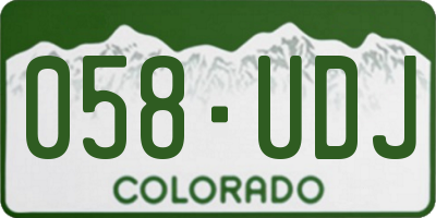CO license plate 058UDJ