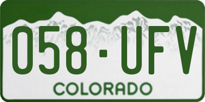 CO license plate 058UFV