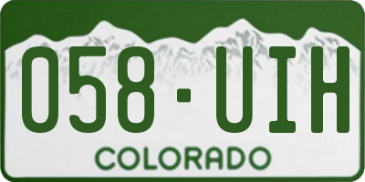 CO license plate 058UIH