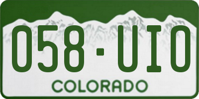 CO license plate 058UIO