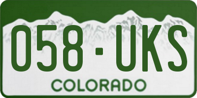 CO license plate 058UKS