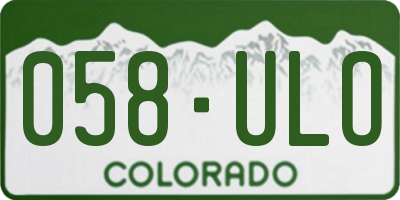 CO license plate 058ULO