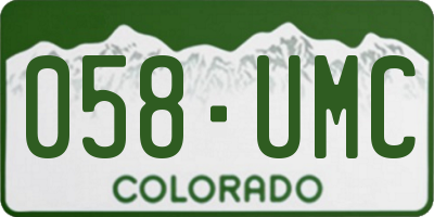 CO license plate 058UMC