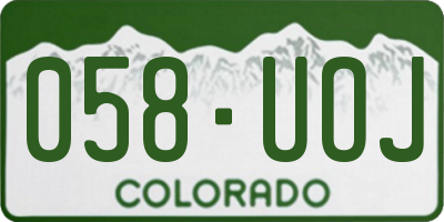 CO license plate 058UOJ