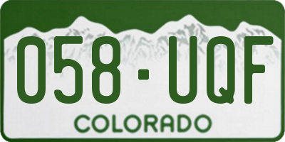 CO license plate 058UQF